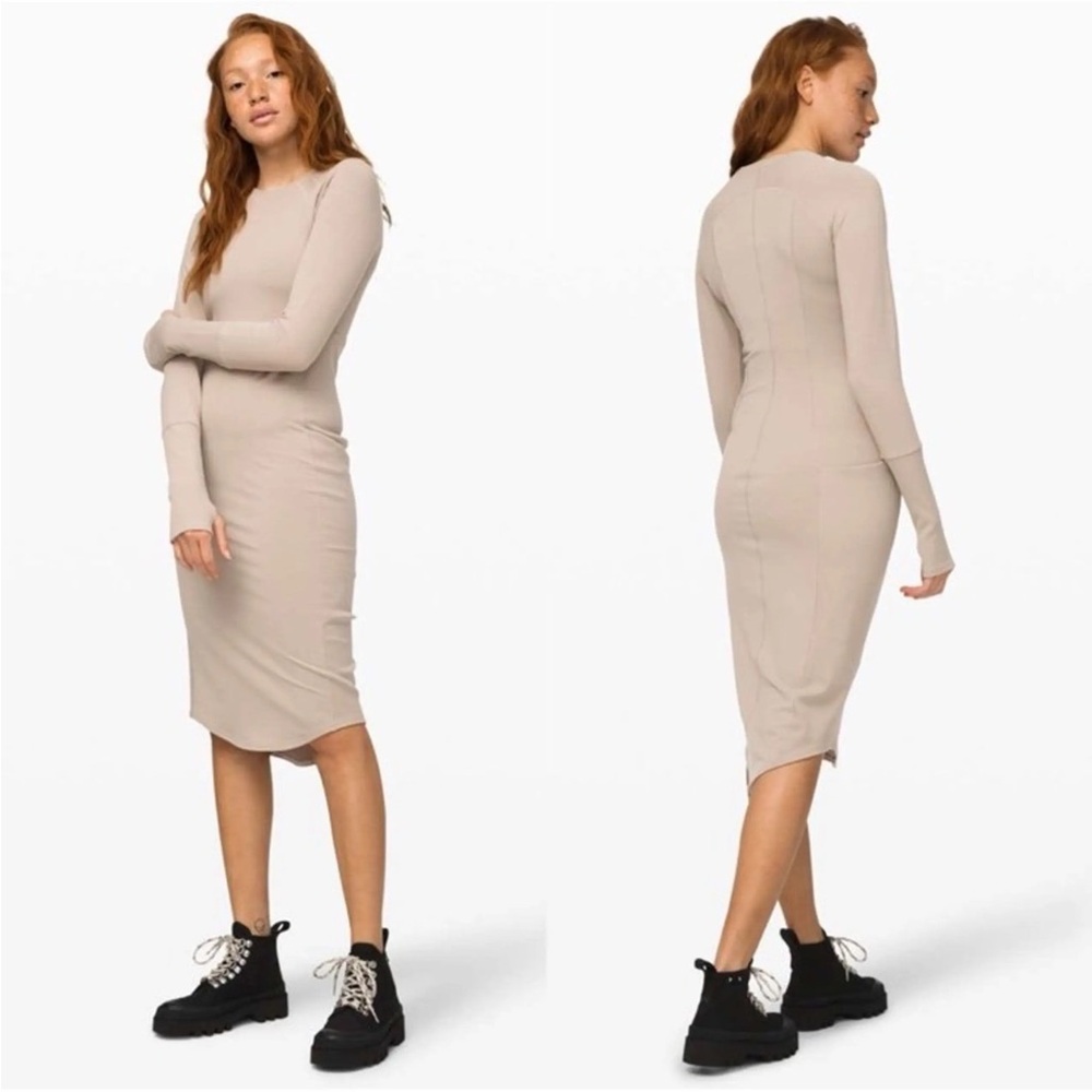 Lululemon Long Sleeve Tan Dress - Picture 6 of 6